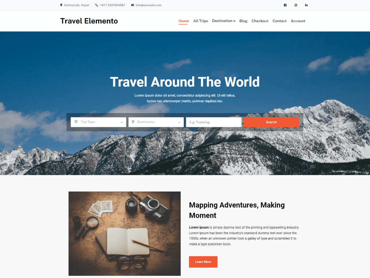 Travel Elemento theme screenshot