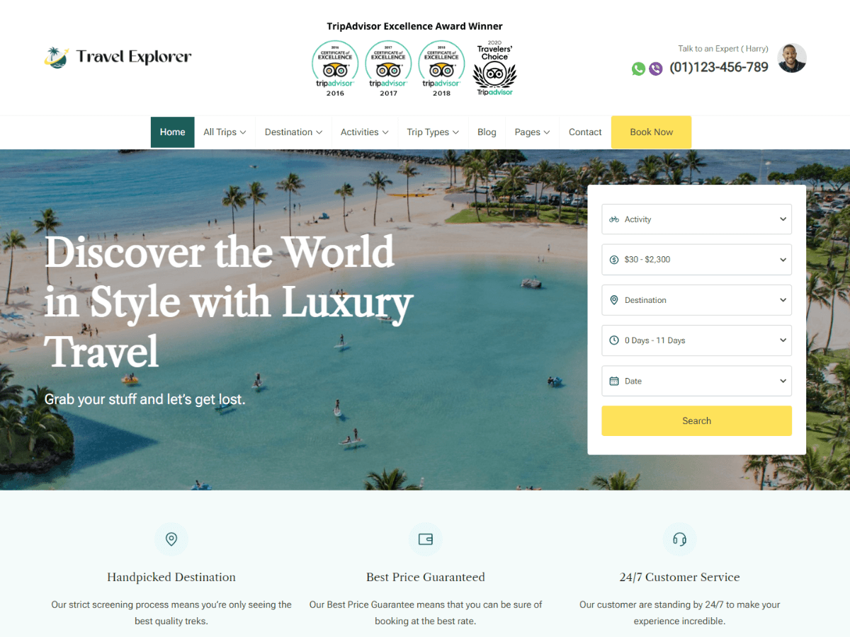 Travel Explorer theme screenshot