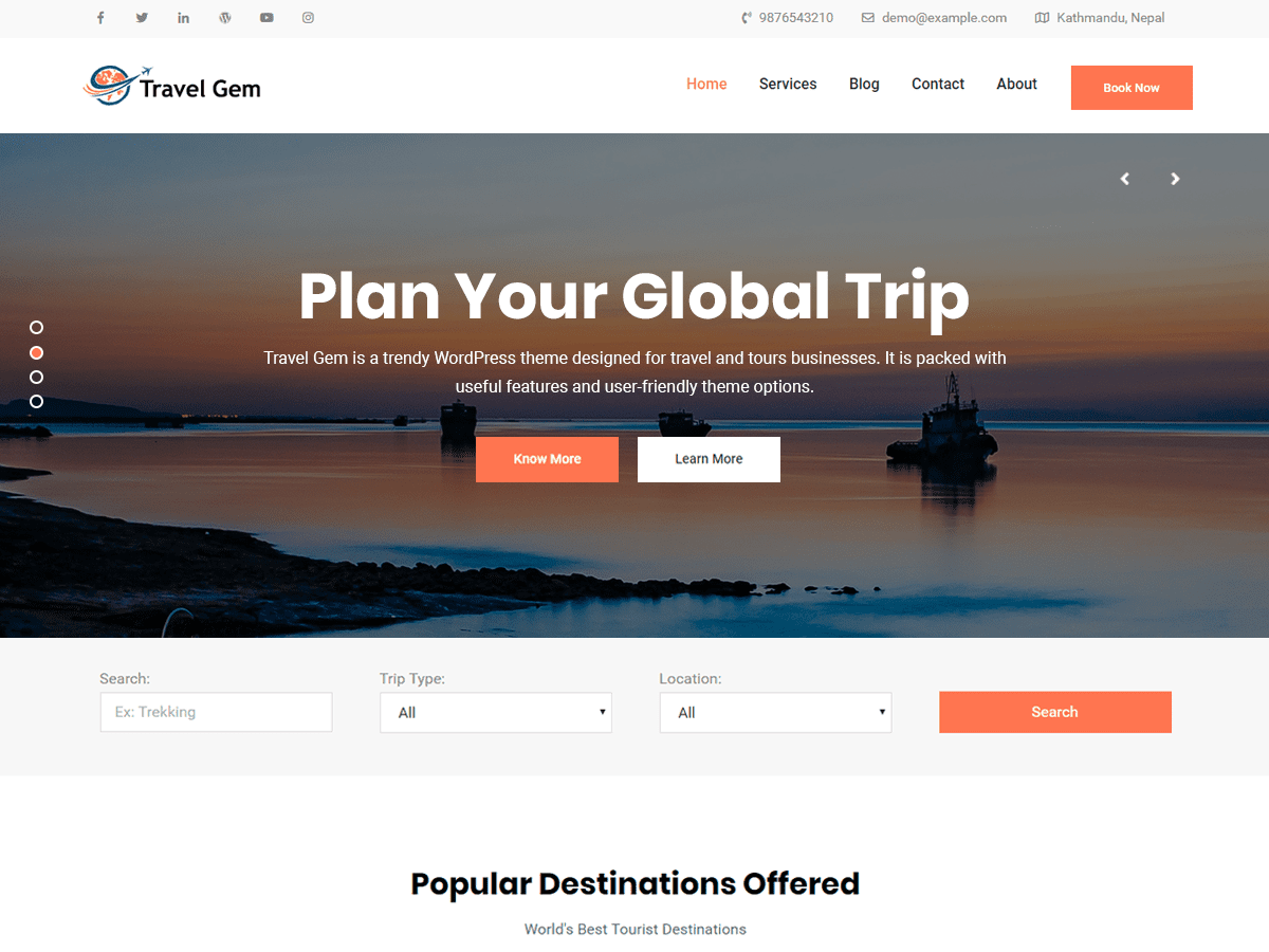 Travel Gem theme screenshot