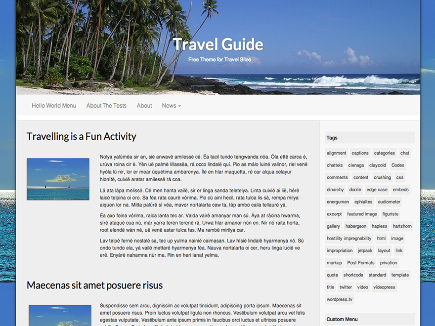 Travel Guide theme screenshot