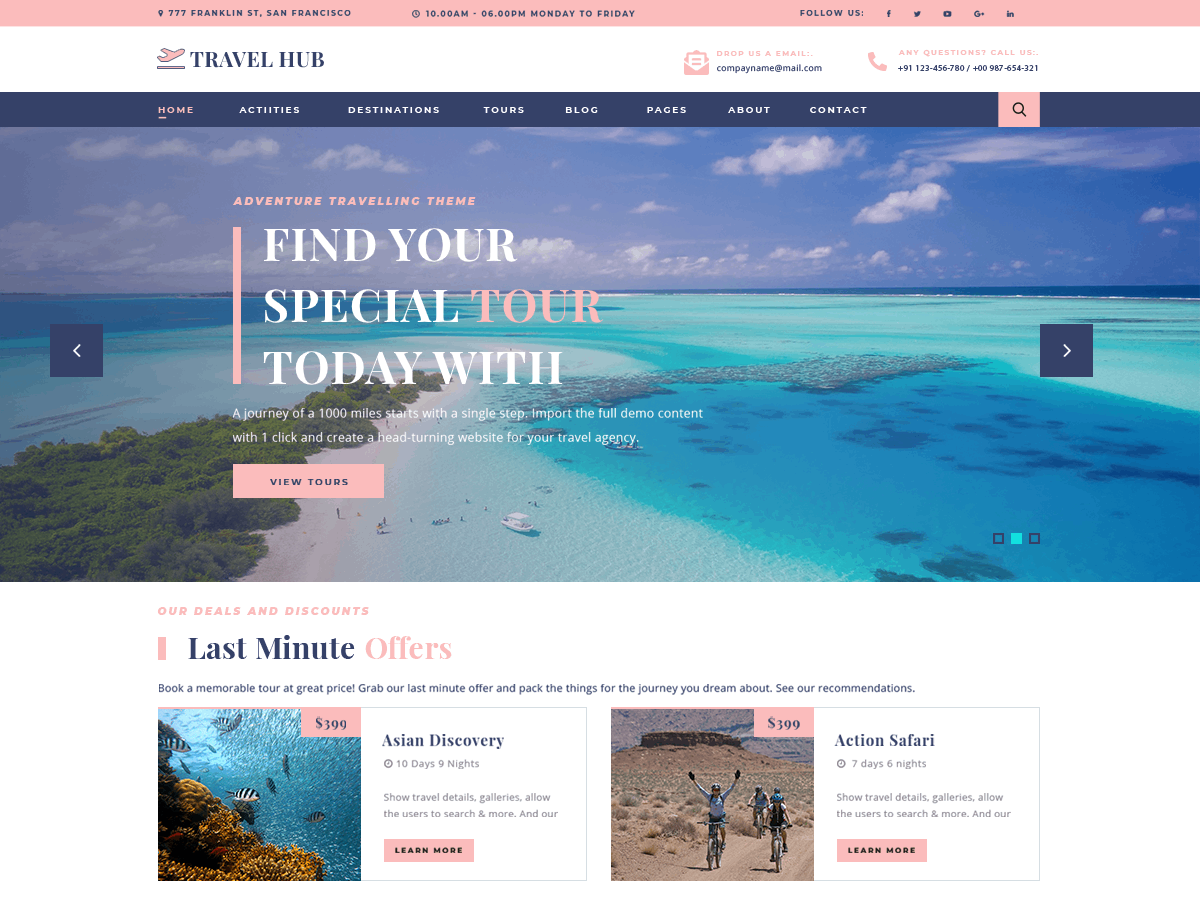 Travel Hub theme screenshot