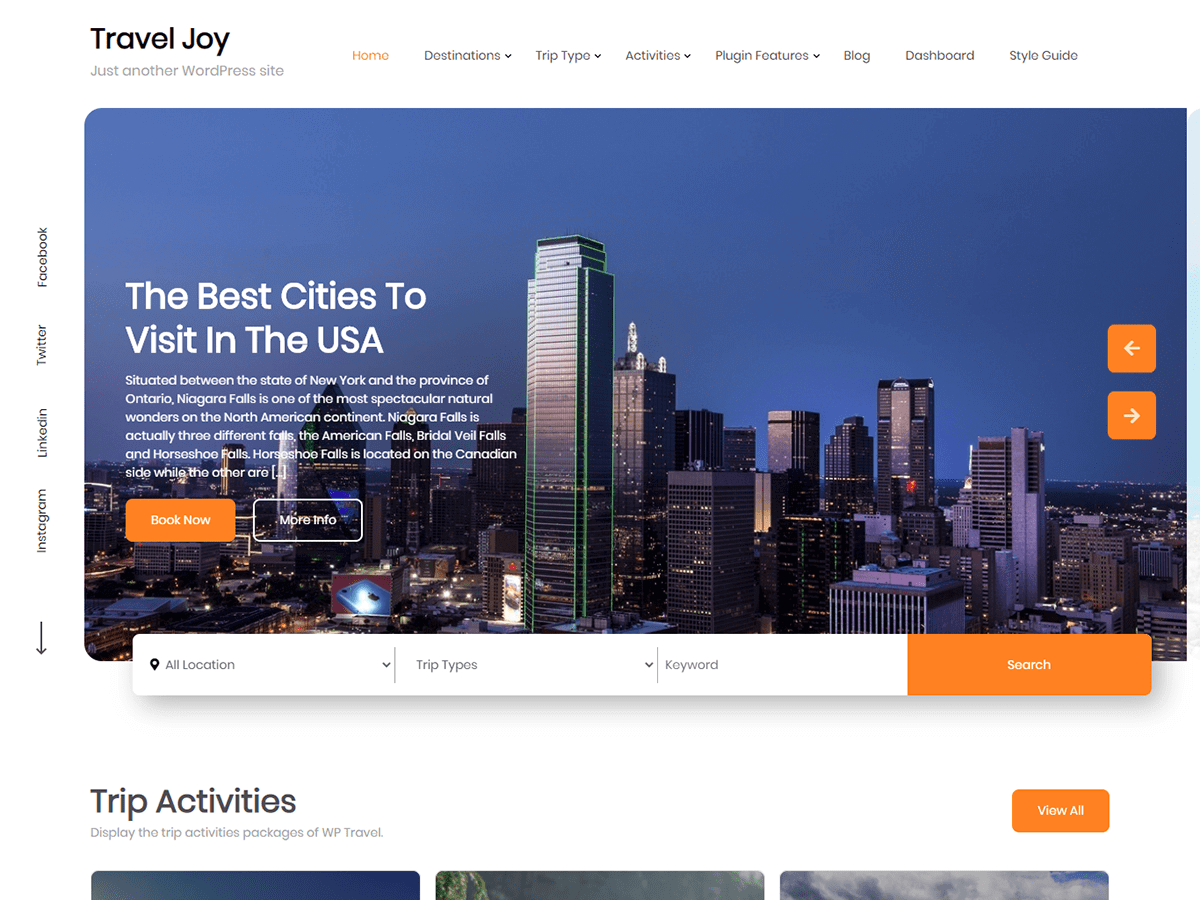 Travel Joy theme screenshot