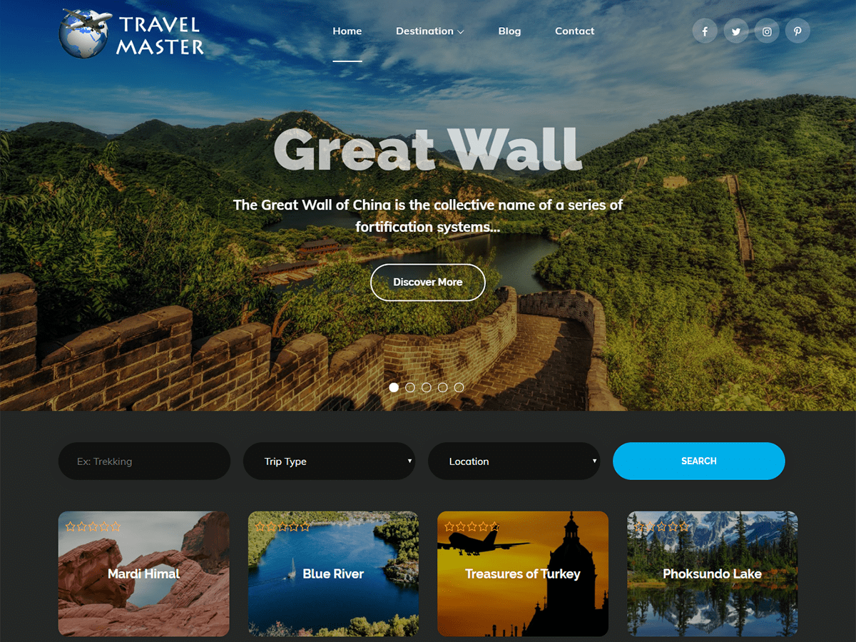 Travel Master theme screenshot