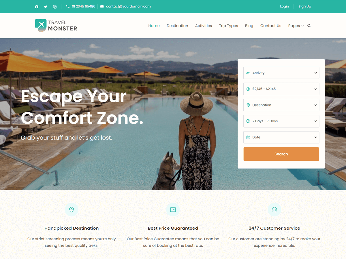 Travel Monster theme screenshot