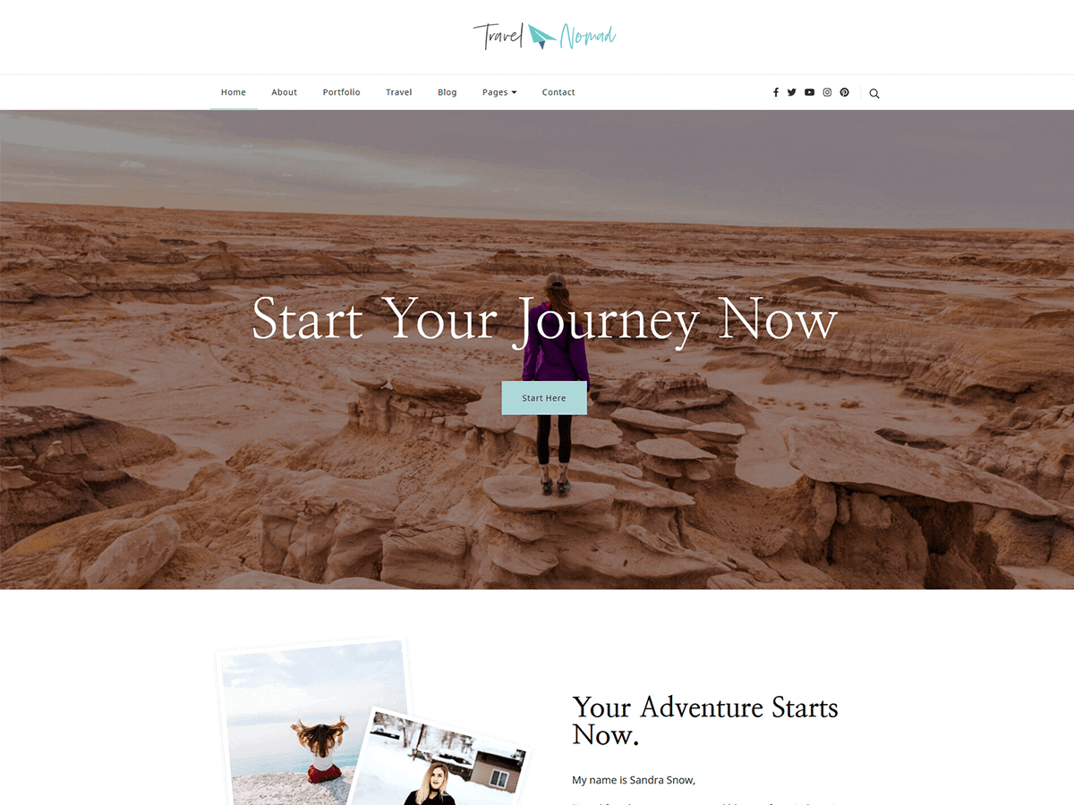 Travel Nomad theme screenshot