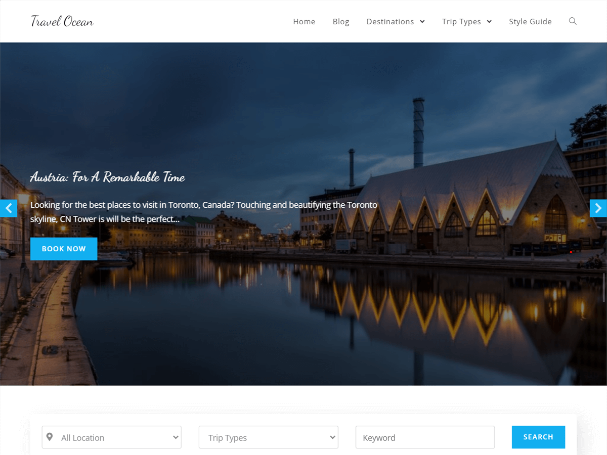 Travel Ocean theme screenshot