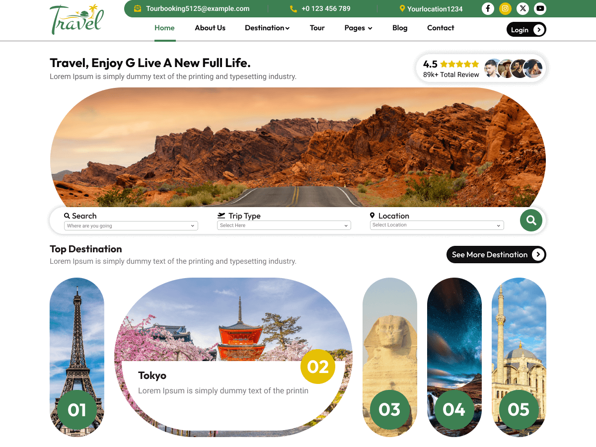 Travel Planning theme screenshot