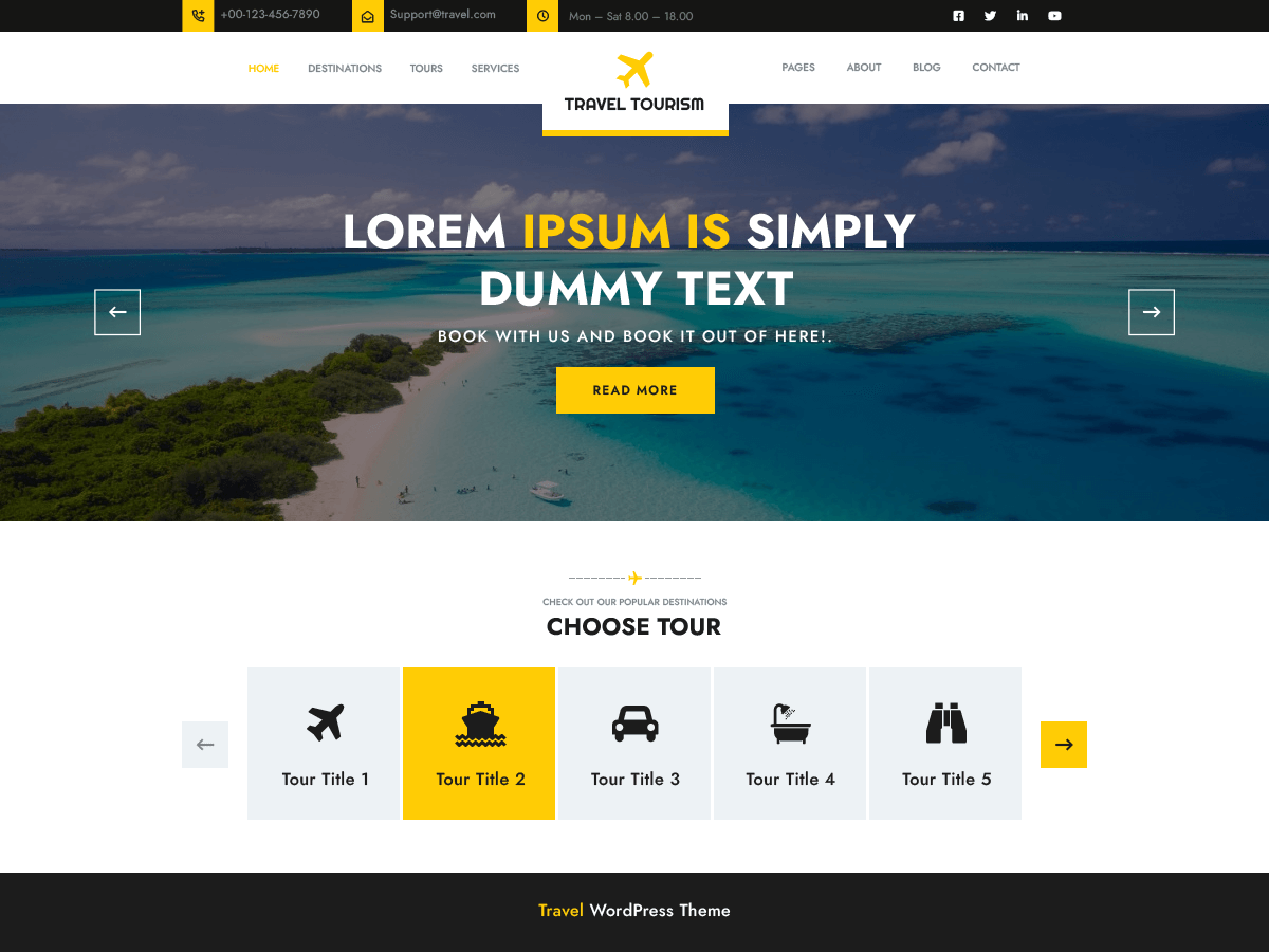 Travel Tourism theme screenshot