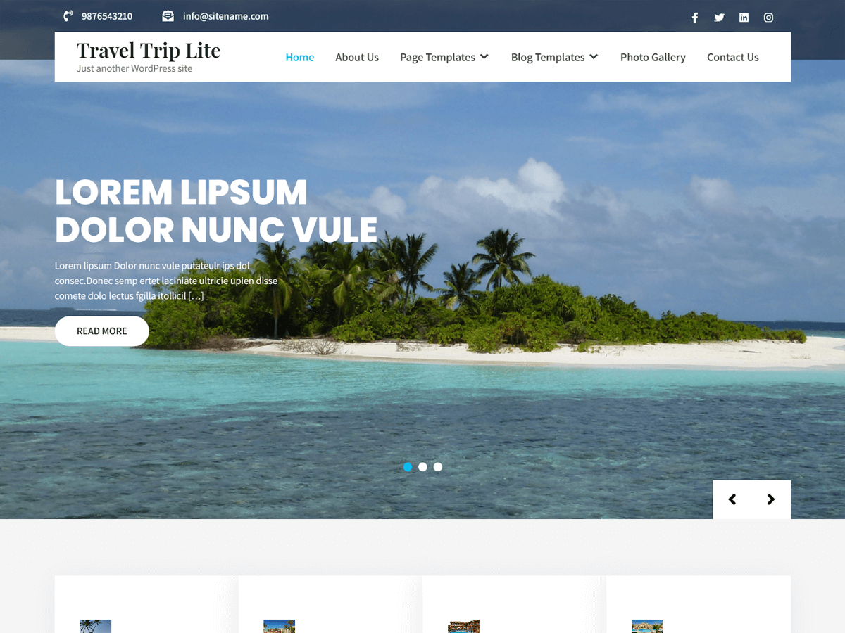 Travel Trip Lite theme screenshot