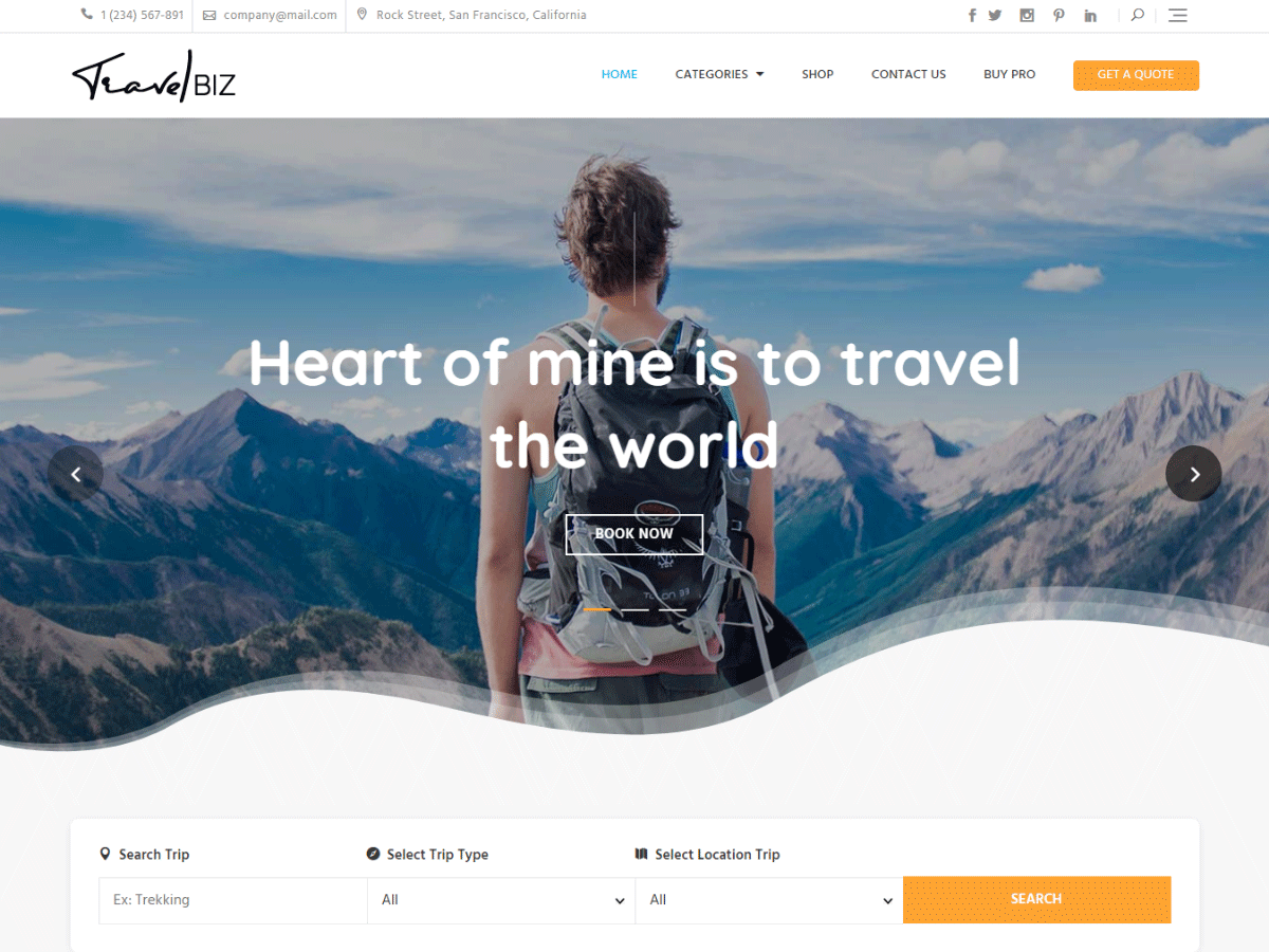 Travelbiz theme screenshot