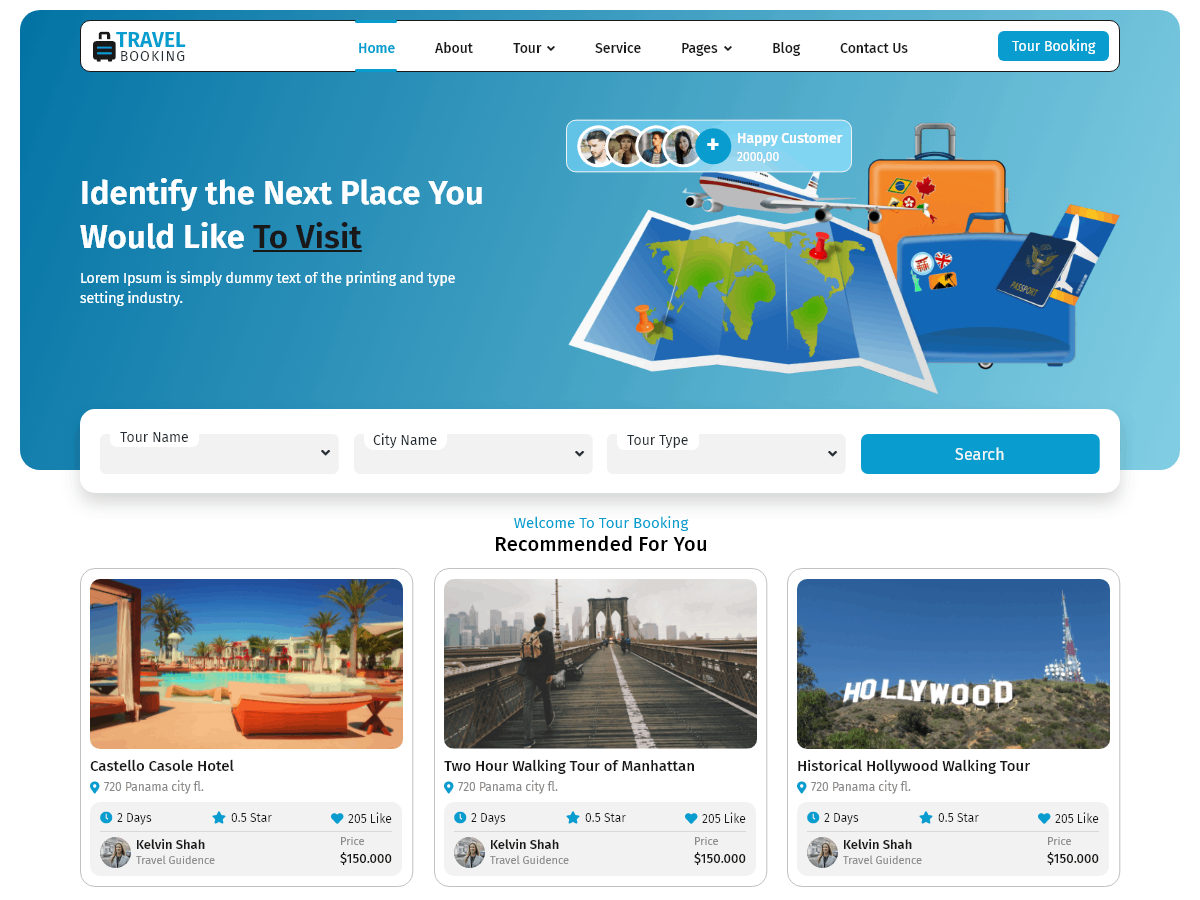 Traveler Booking theme screenshot