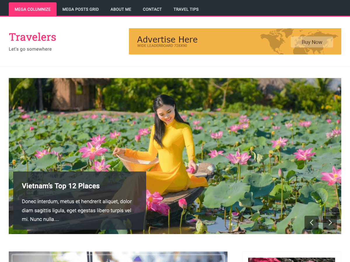 Travelers theme screenshot