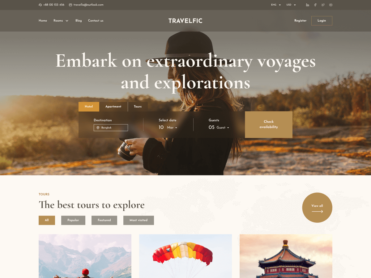 Travelfic theme screenshot