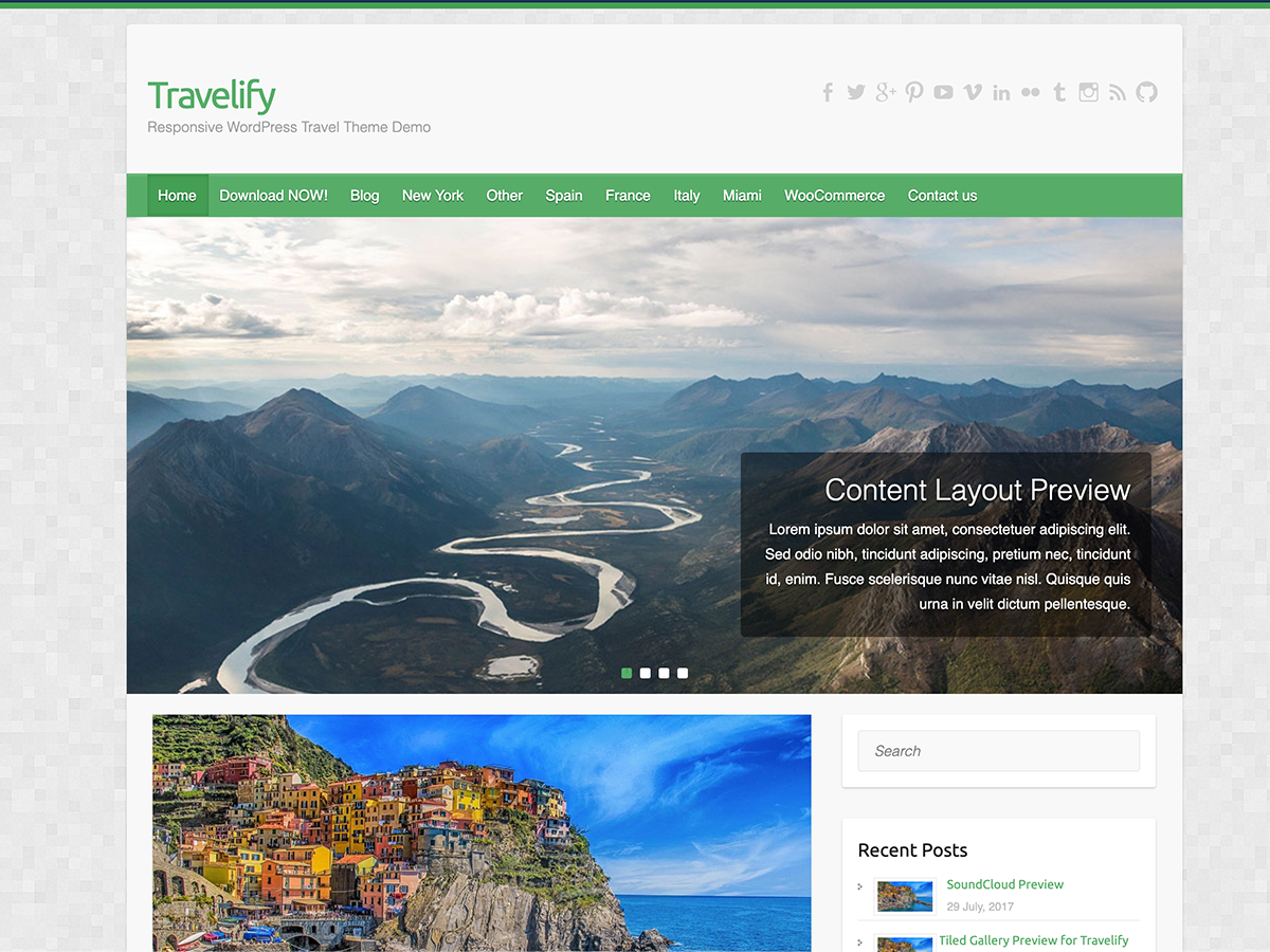 Travelify theme screenshot