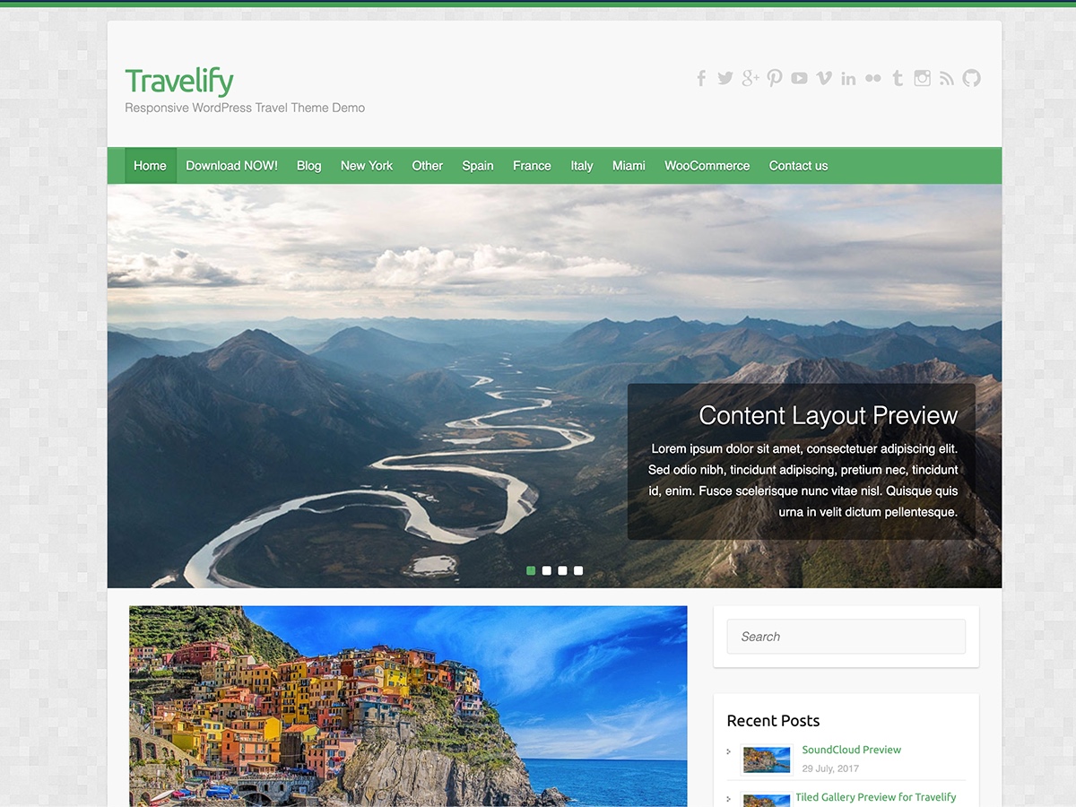Travelify theme screenshot