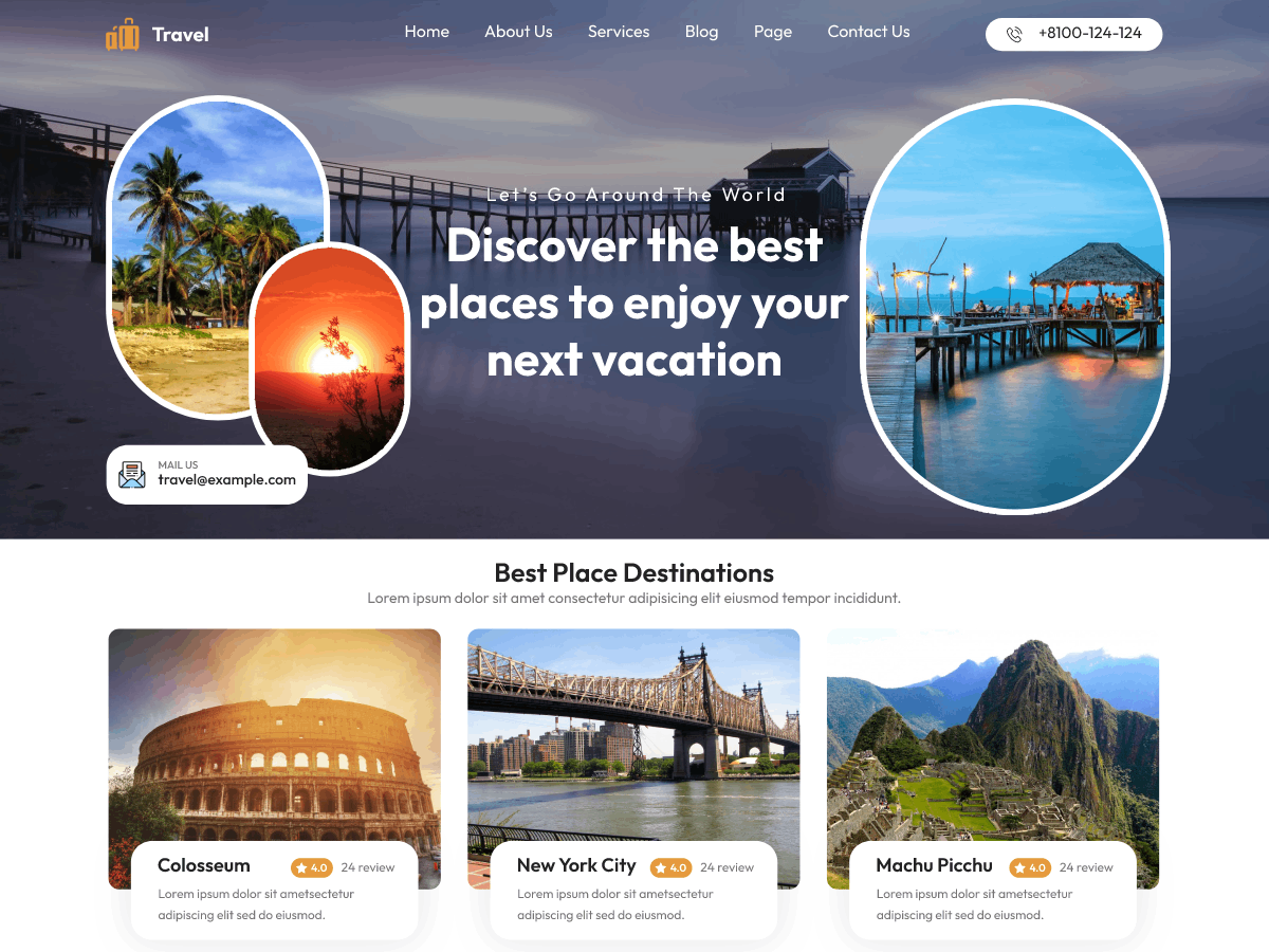 Traveller Agency theme screenshot