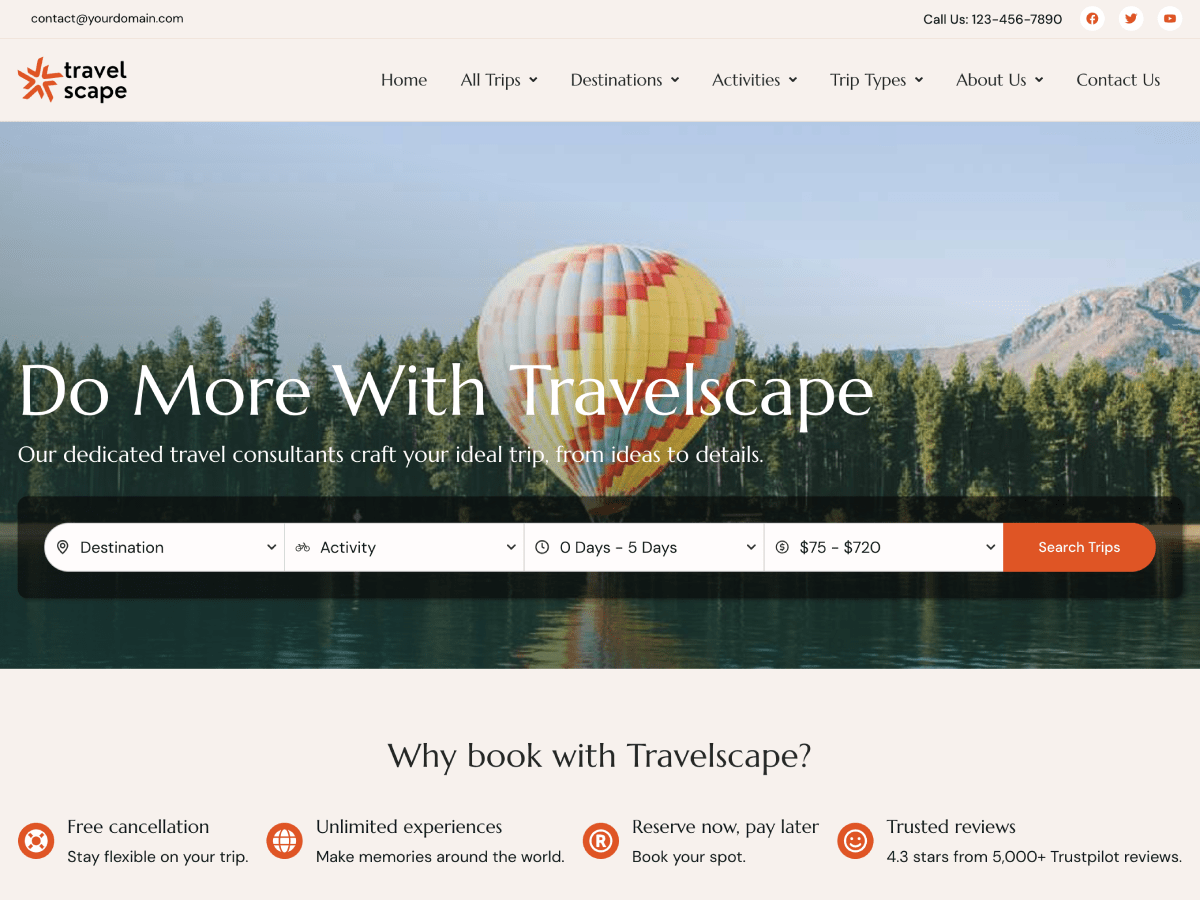 Travelscape theme screenshot