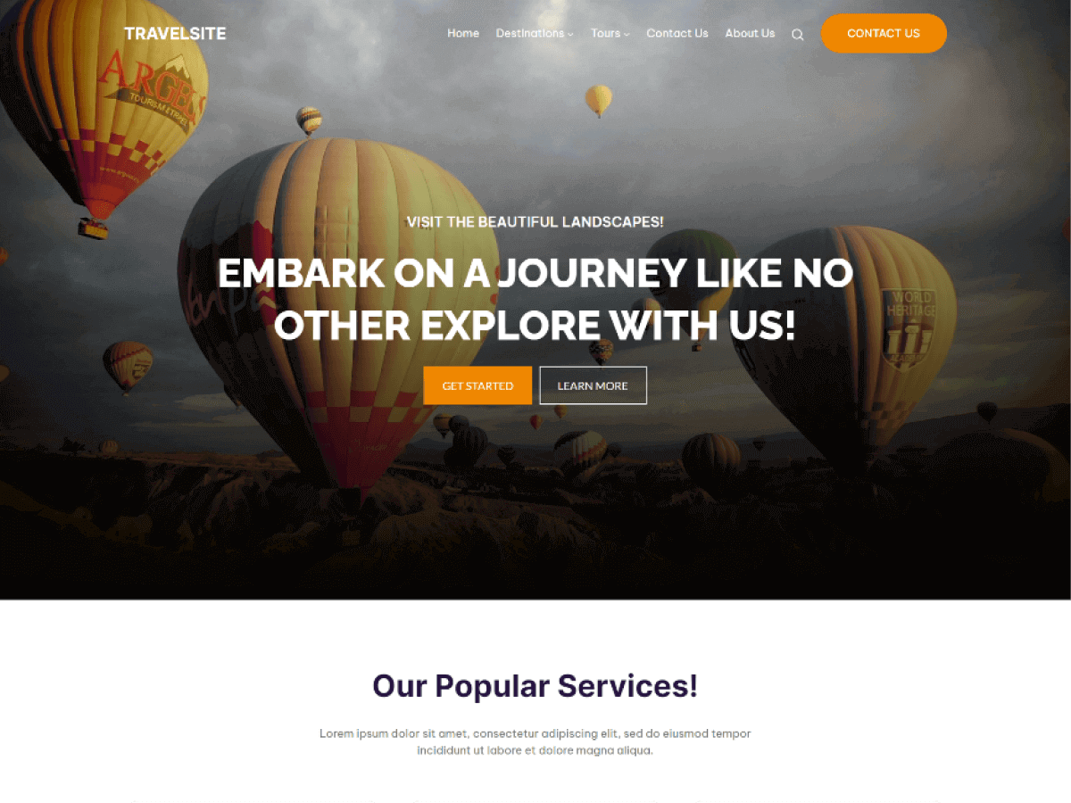Travelsite theme screenshot