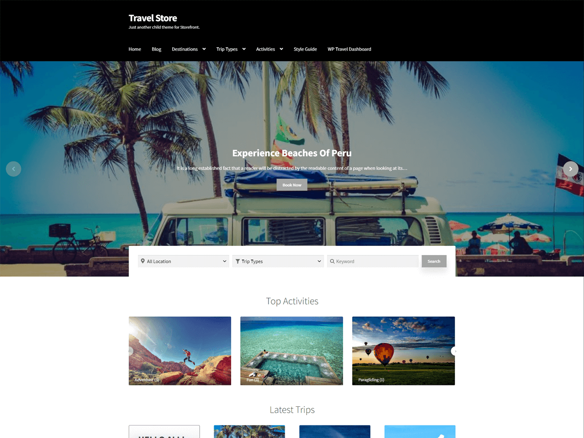 Travelstore theme screenshot