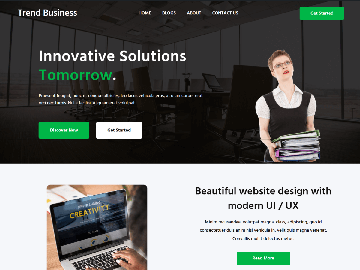 Trend Business theme screenshot