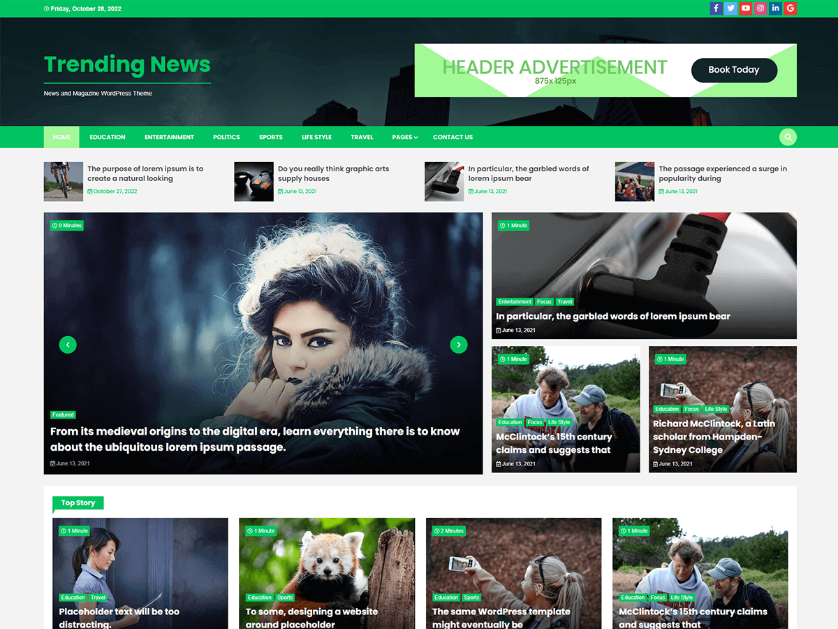 Trending News theme screenshot