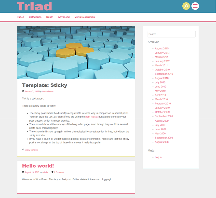 Triad theme screenshot