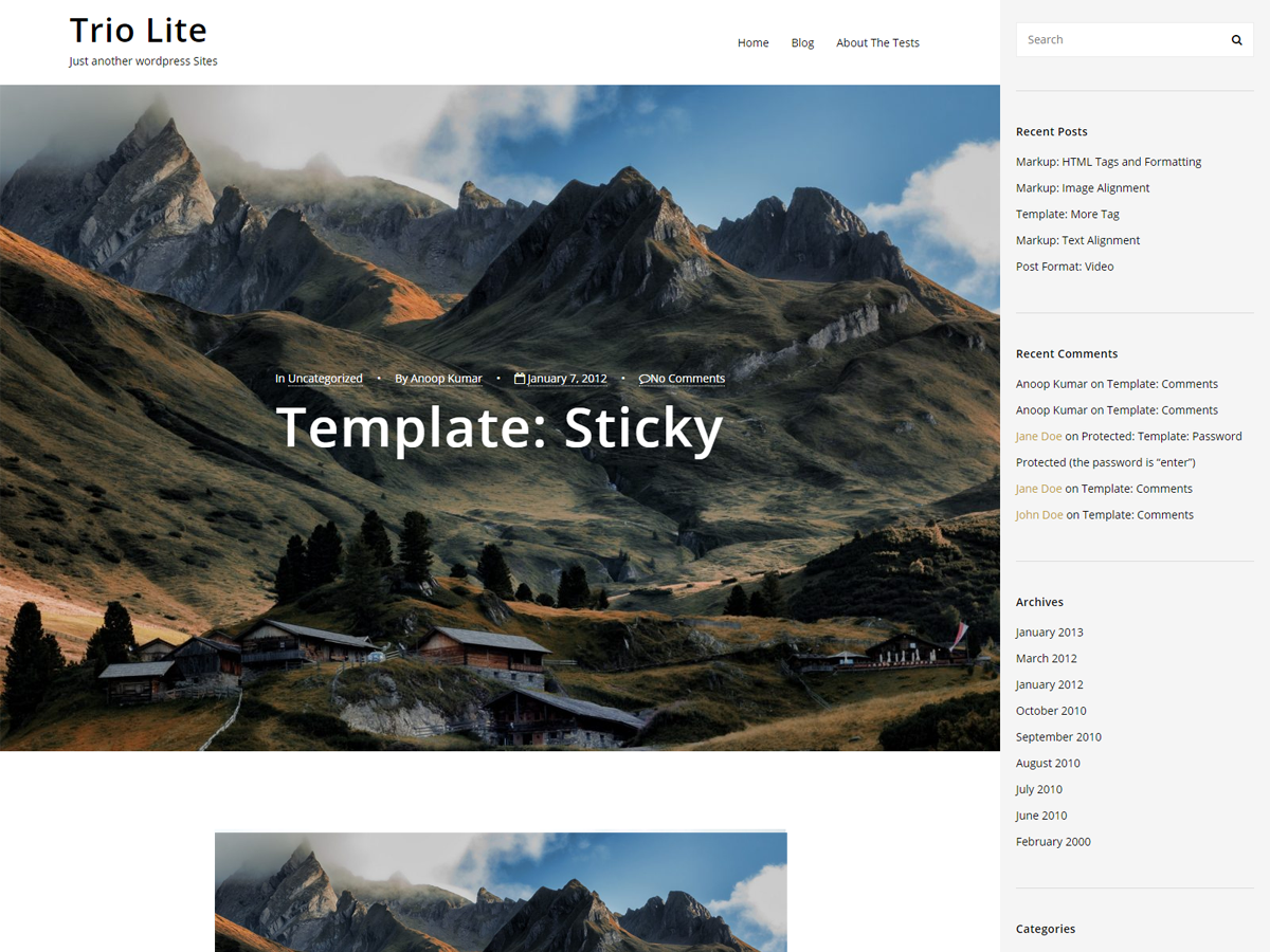 Trio Lite theme screenshot