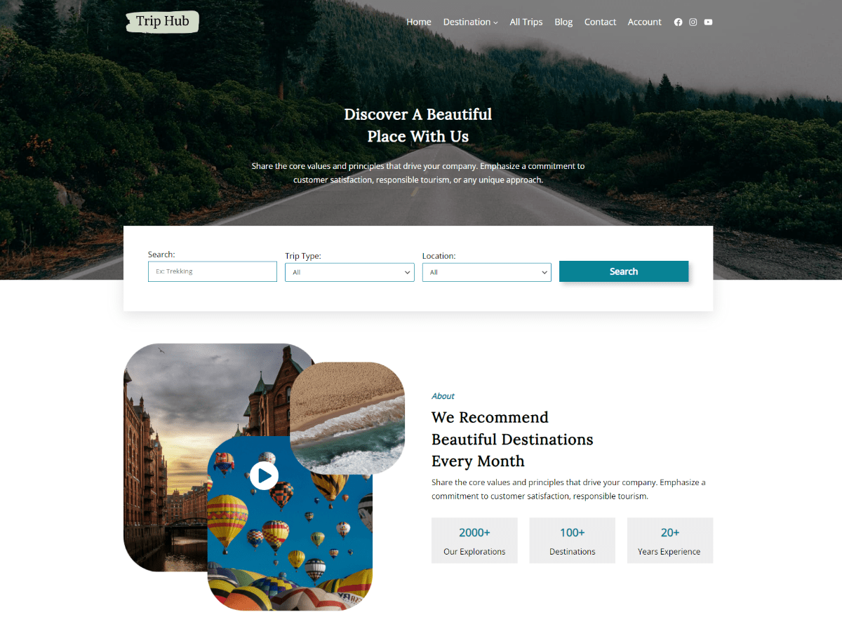 Triphub theme screenshot
