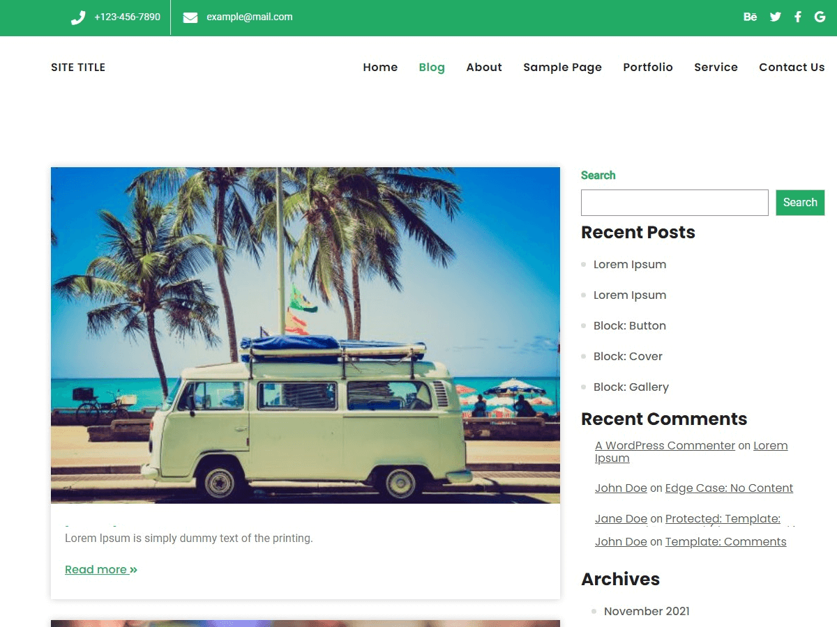 Tripify theme screenshot