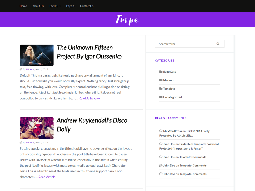 Trope theme screenshot