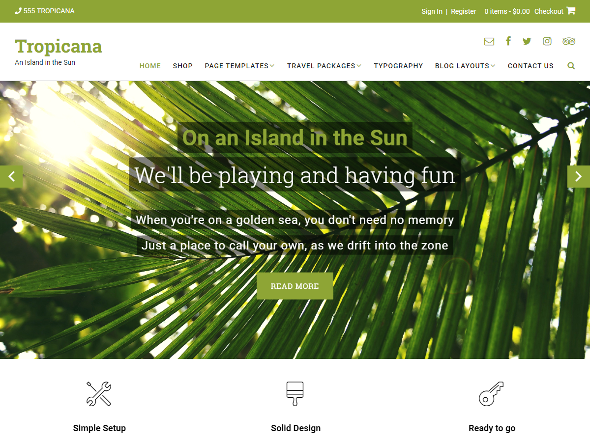 Tropicana theme screenshot