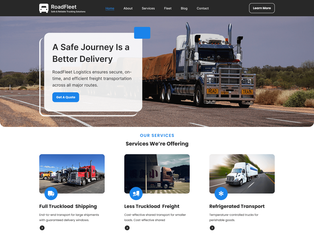 Trucking Services theme screenshot