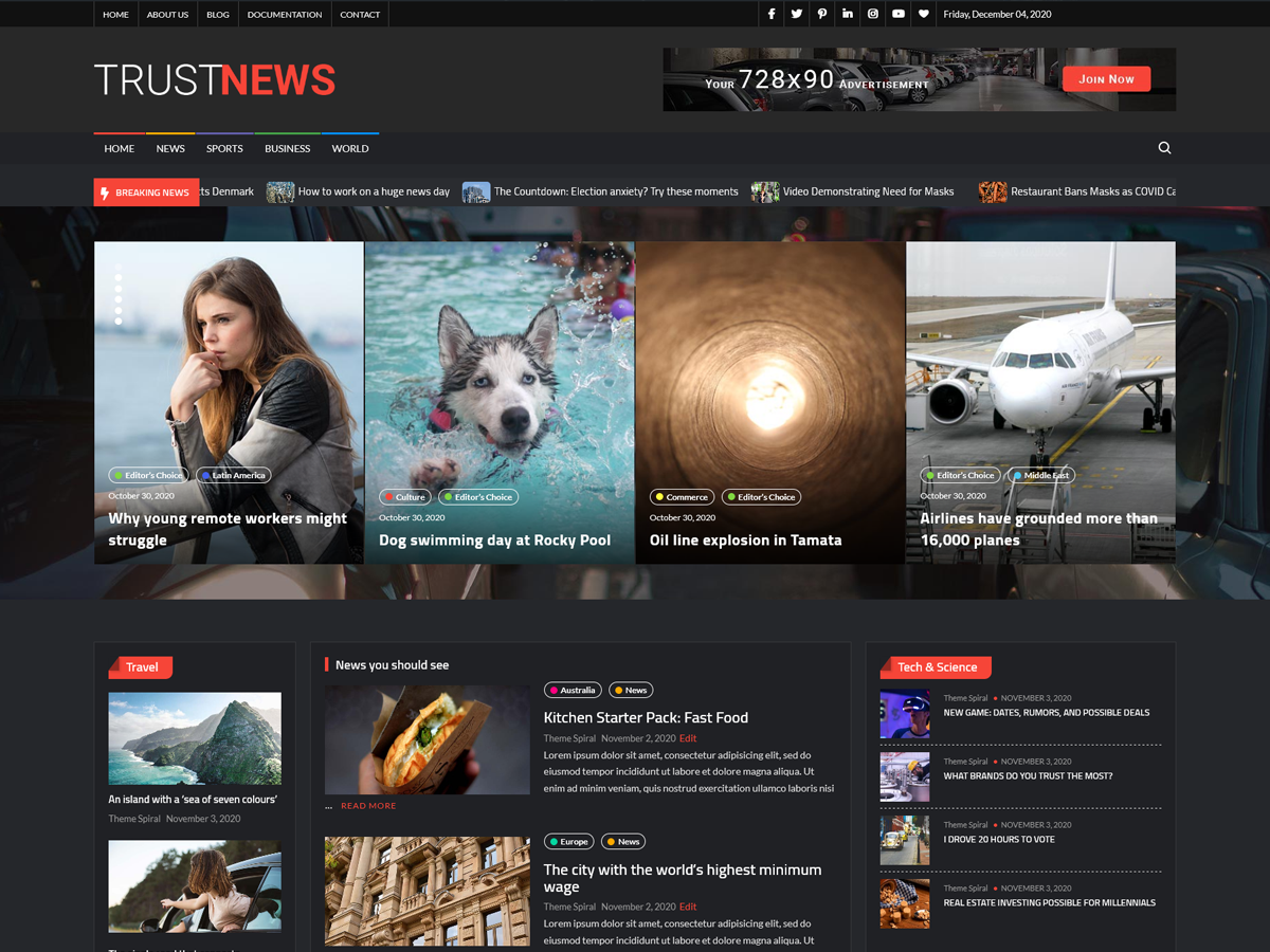 TrustNews theme screenshot