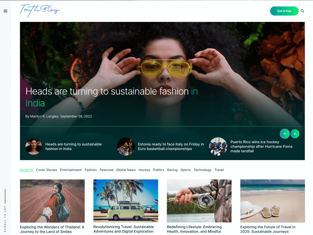 TruthBlog theme screenshot