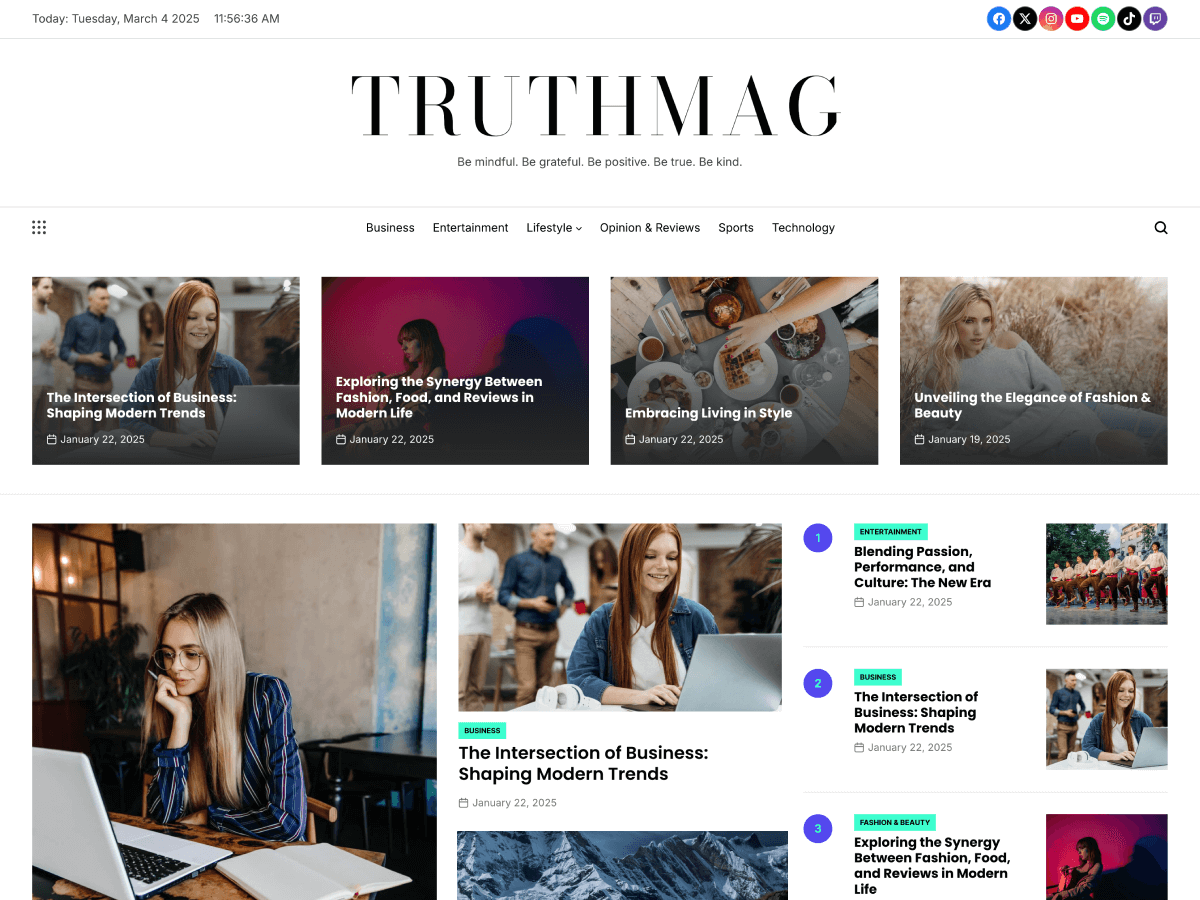 TruthMag theme screenshot