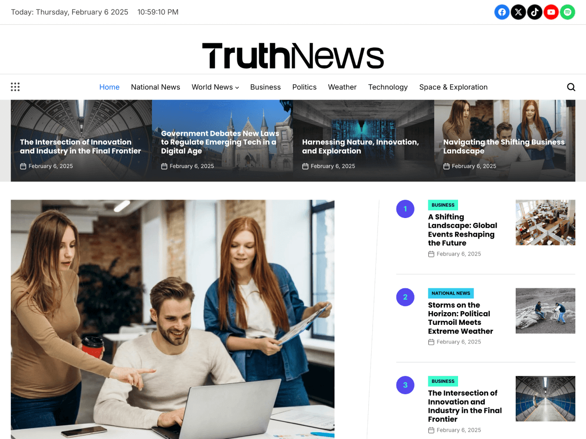 TruthNews theme screenshot