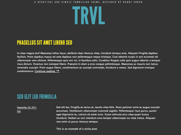 Trvl theme screenshot