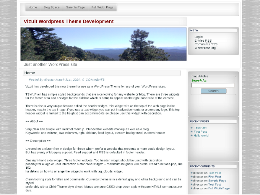 TSWPlain theme screenshot