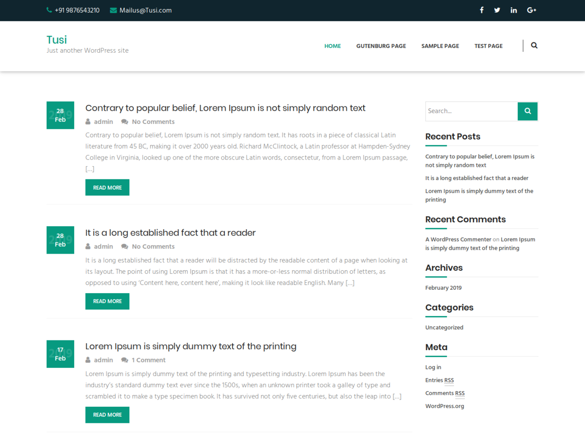 Tusi theme screenshot