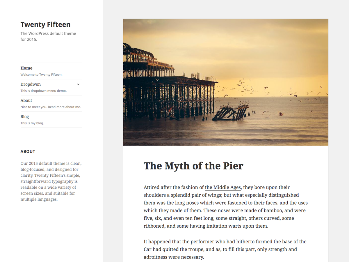 Twenty Fifteen theme screenshot