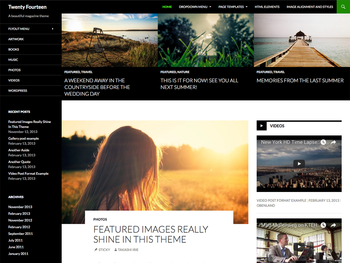 Twenty Fourteen theme screenshot