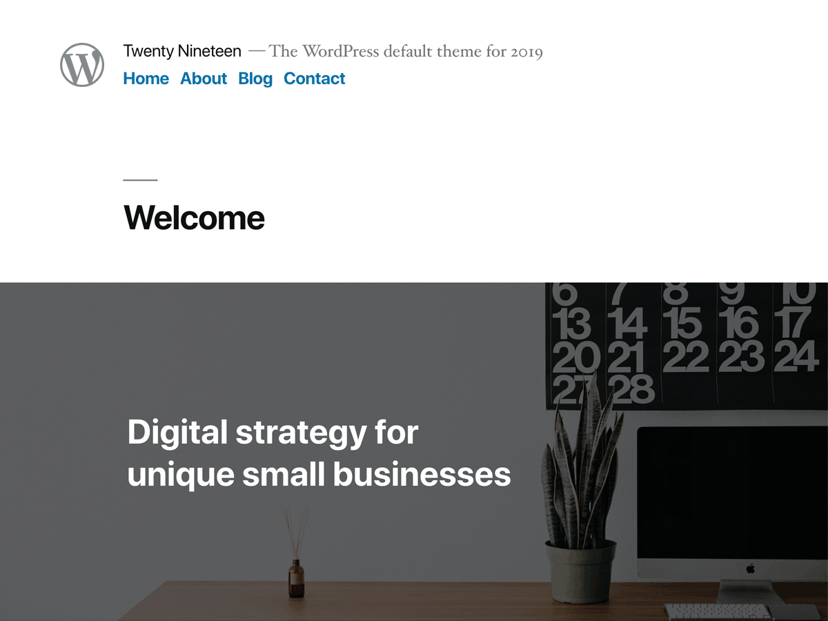 Twenty Nineteen theme screenshot