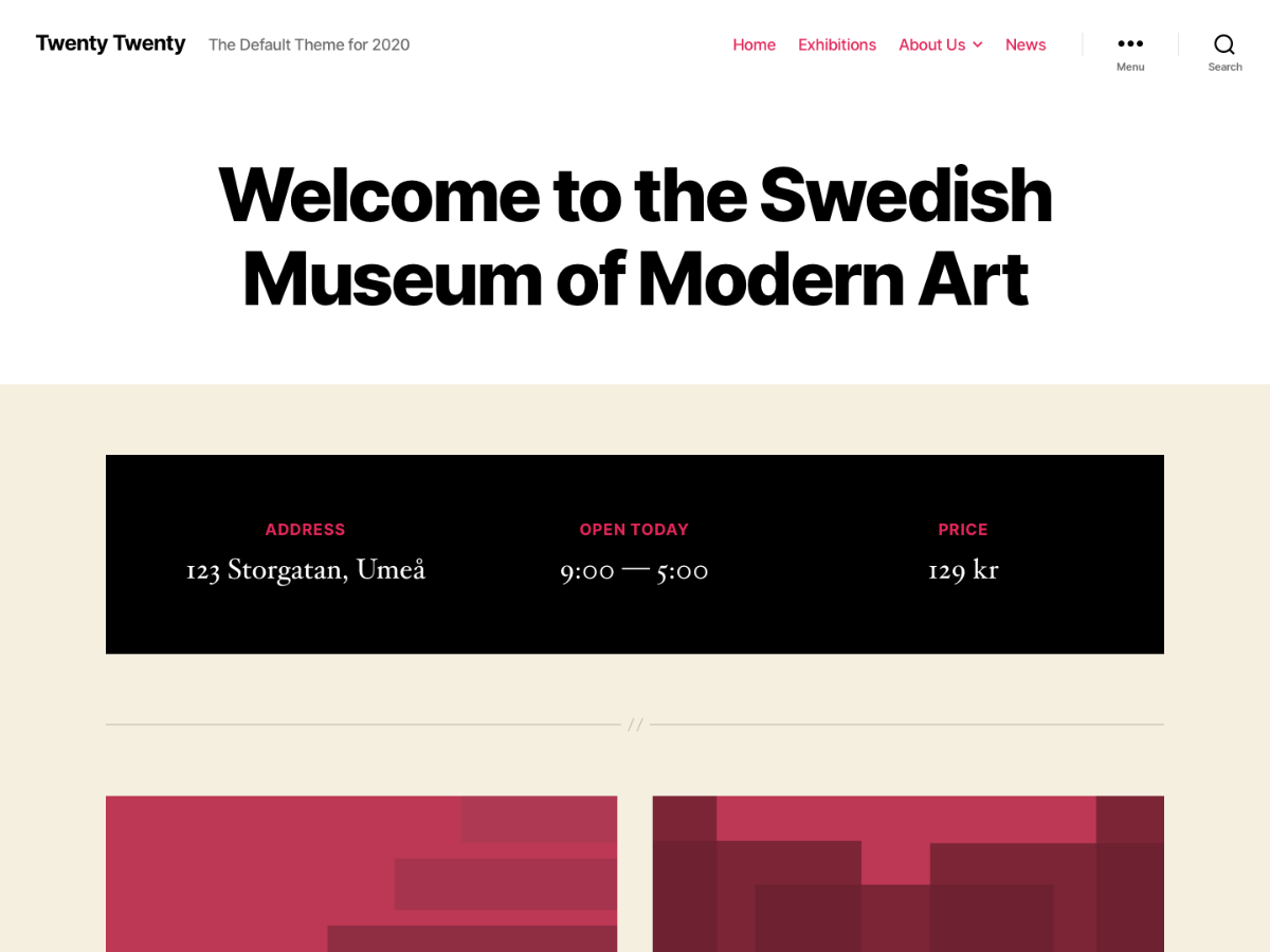 Twenty Twenty theme screenshot