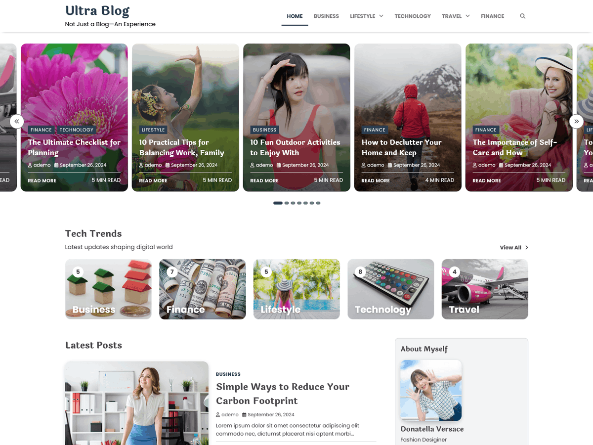 Ultra Blog theme screenshot