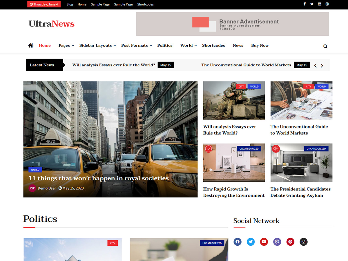 Ultra News theme screenshot