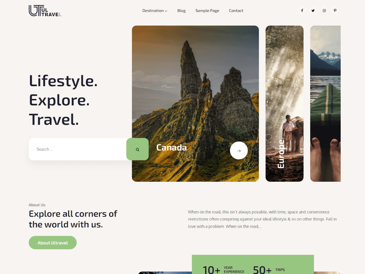 Ultravel theme screenshot