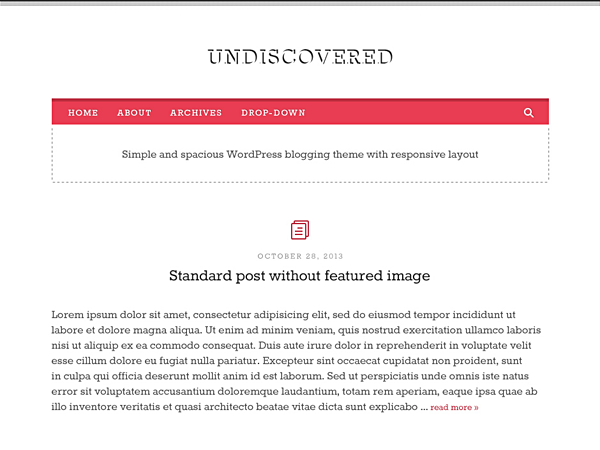Undiscovered theme screenshot