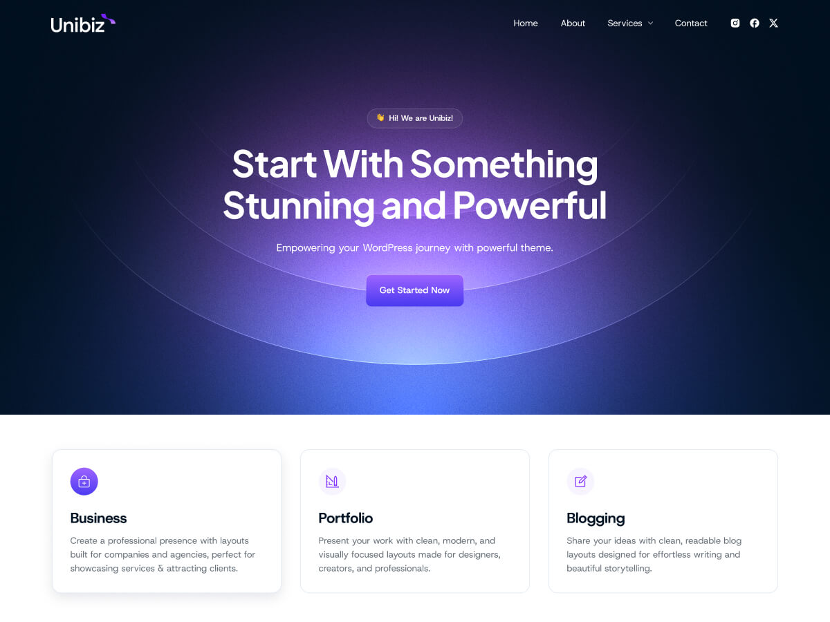 Unibiz theme screenshot