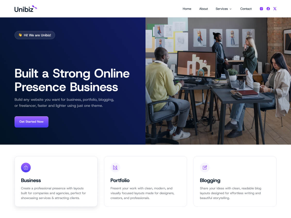 Unibiz theme screenshot