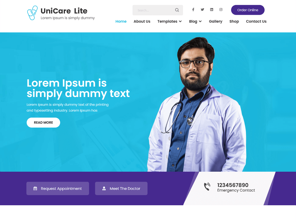 UniCare Lite theme screenshot